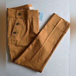 LOFT Terracotta Skinny Ankle Pants 8P Button Detail High Rise Careerwear Office